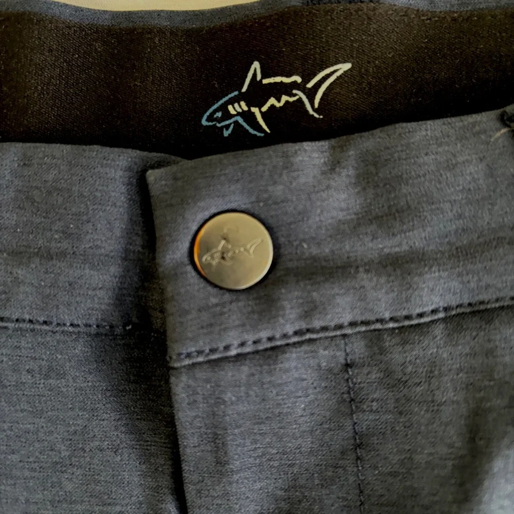 Greg‎ Norman Shark Mens Navy Blue 5-Pocket Golf Pants 36x30 Stretch Performance